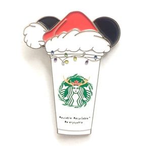 Christmas Starbucks pin - mickey christmas Coffee